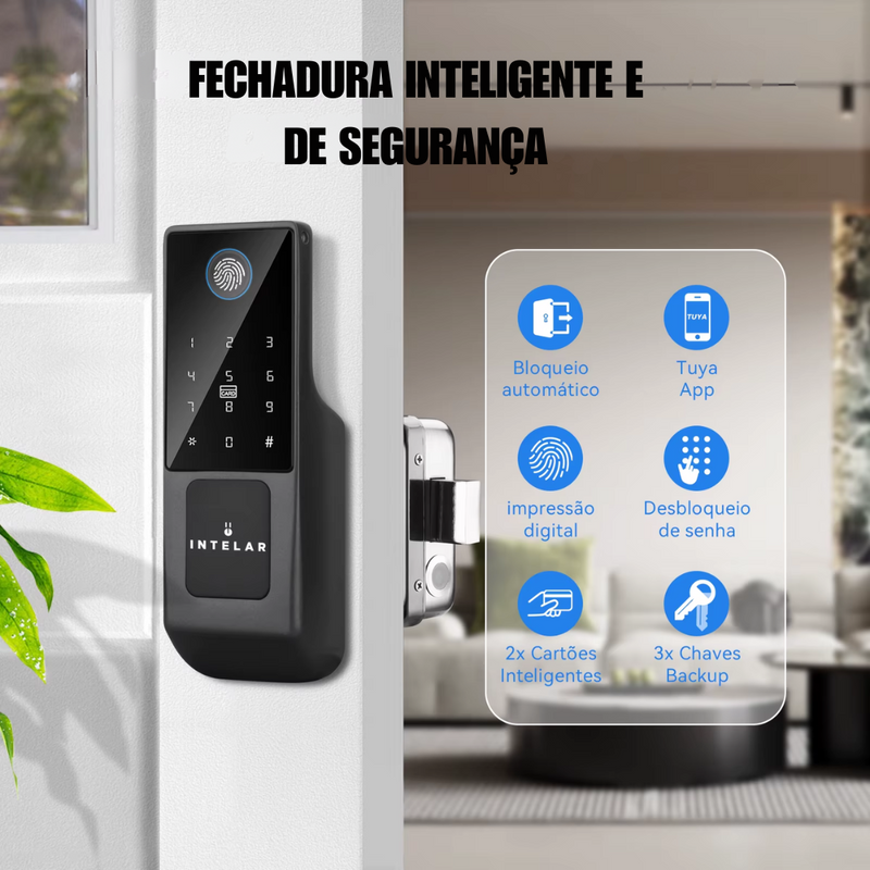 Fechadura Eletrônica Inteligente Tuya com Biometria