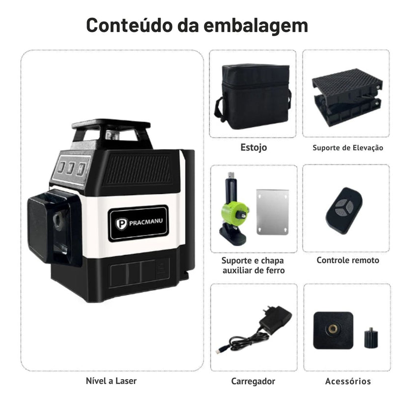 Nível a Laser 3D 12 Linhas Pracmanub