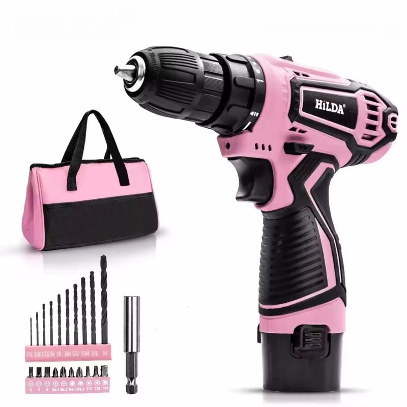 Parafusadeira E Furadeira Elétrica Hilda Pink