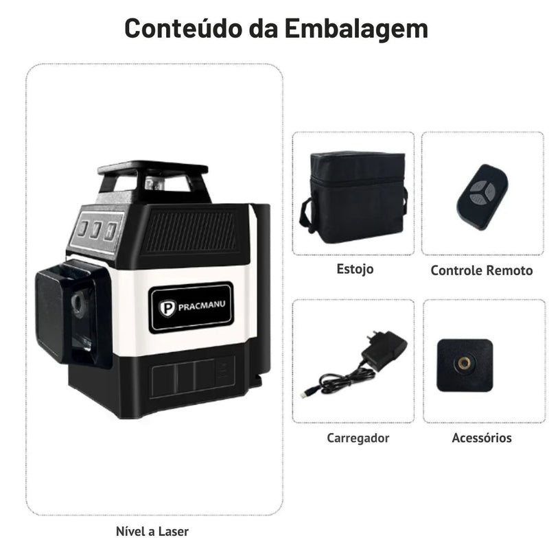 Nível a Laser 3D 12 Linhas Pracmanub
