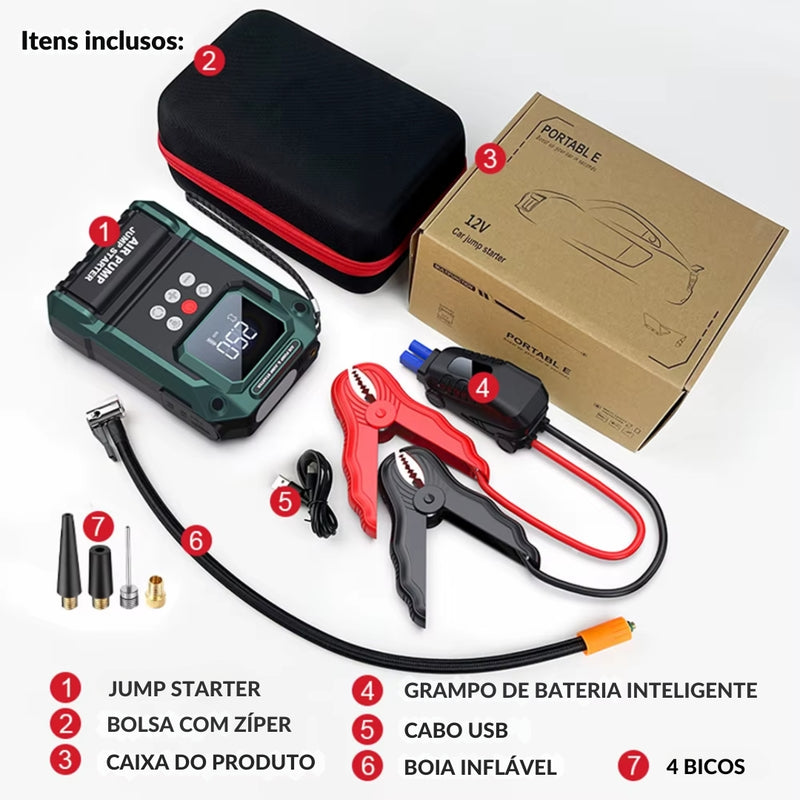 Jump Starter Power Bank 4 em 1