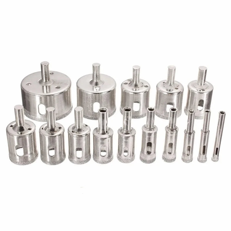 Kit 15Pçs Broca Diamantada de Corte Circular
